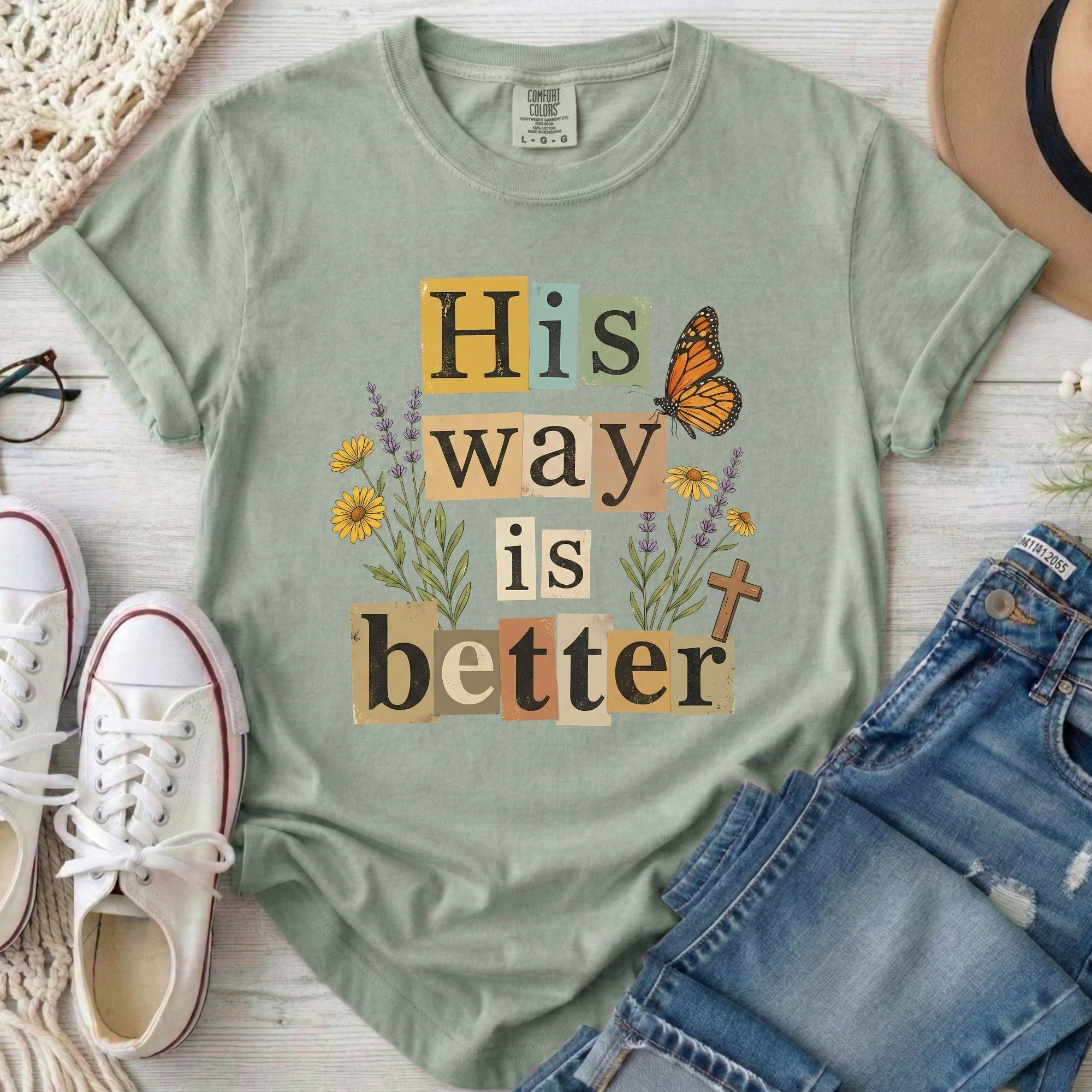 His Way Is Better Christian Comfort Colors T-Shirt in Bay
