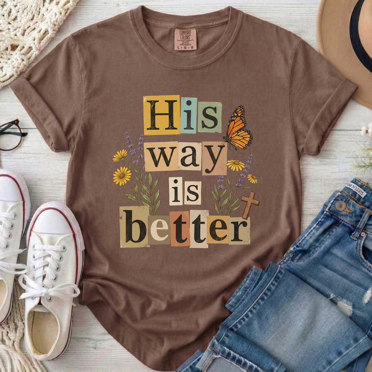 His Way Is Better Christian Comfort Colors T-Shirt in Espresso