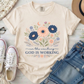 God Is Working Christian Comfort Colors T-Shirt in Ivory