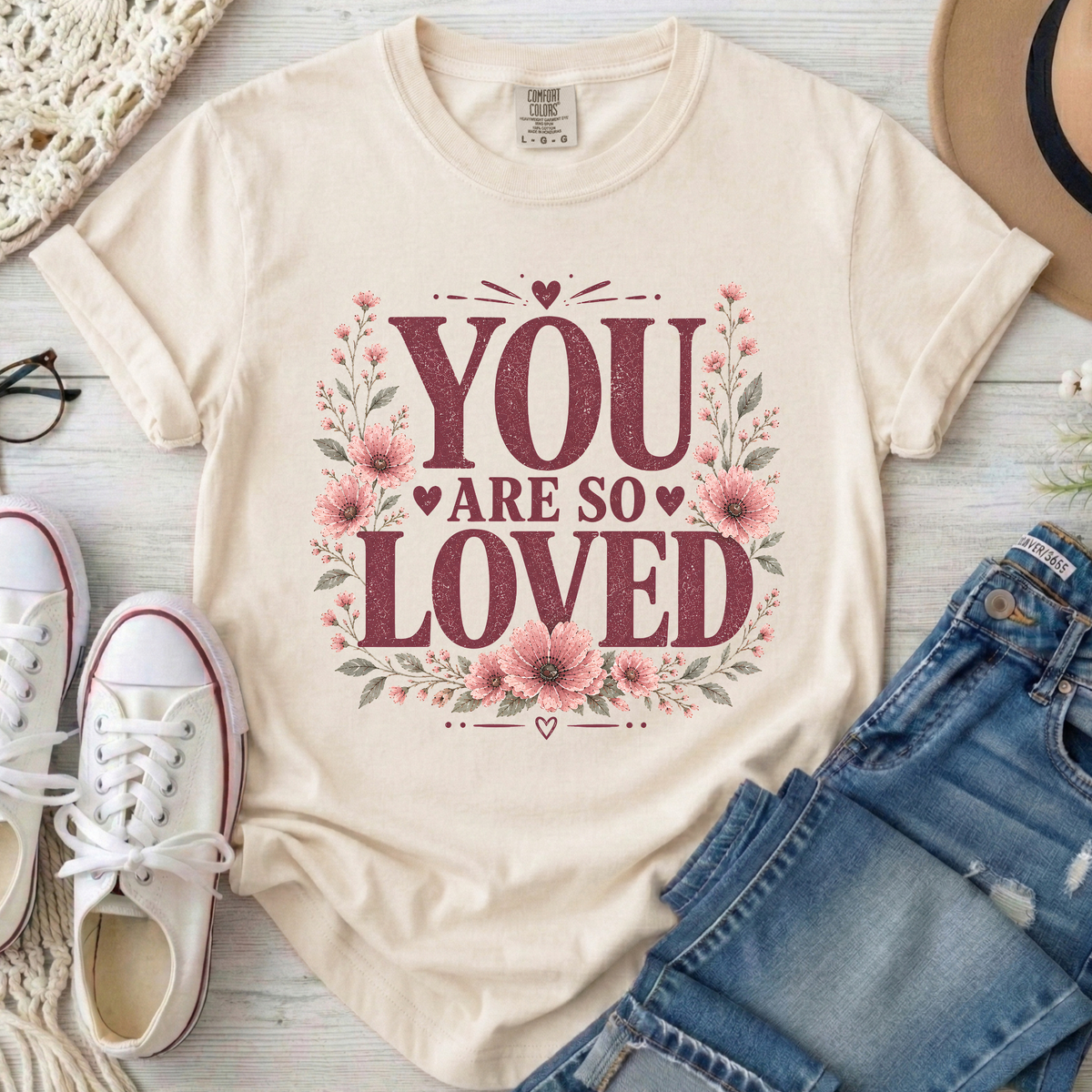 You Are So Loved Christian Comfort Colors T-Shirt in Ivory