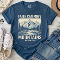 Faith Can Move Mountains Christian Comfort Colors T-Shirt in Midnight