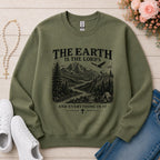 The Earth Is the Lord's Christian sweatshirt in Military Green
