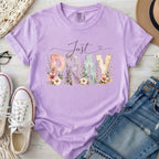 Just Pray Christian Comfort Colors T-Shirt in Orchid