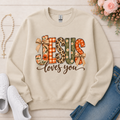 Jesus Loves You Christian Crewneck Sweatshirt in Sand