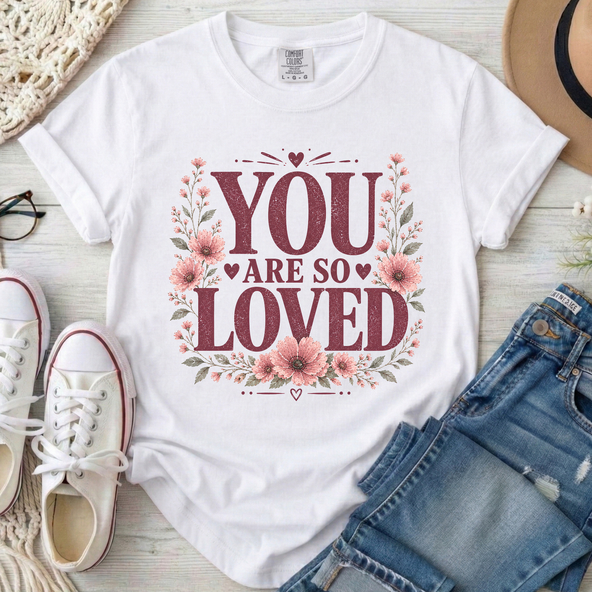 You Are So Loved Christian Comfort Colors T-Shirt in White