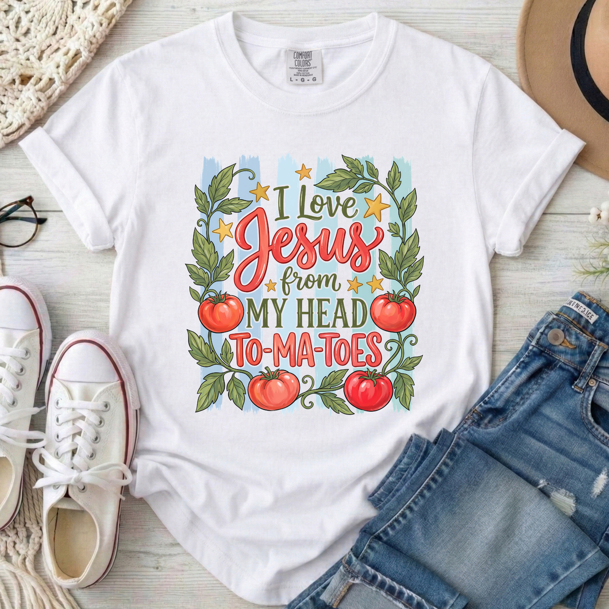 I Love Jesus Christian Comfort Colors T-Shirt in White